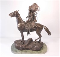 C Kauba Native American on Horse Bronze