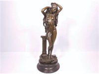 Large Unsigned Semi-Nude Bronze of Woman