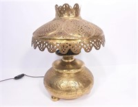 Brass Egyptian Motif Electric Table Lamp