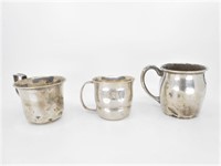 (3) Sterling Silver Cups Scrap Grouping