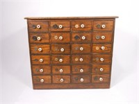 Oak 24 Drawer Button Cabinet