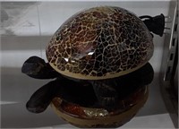 Lampe veilleuse en verre et métal Tortue