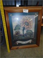 Sunflower framed picture