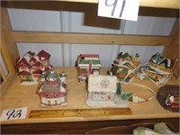 7 pc. Christmas Village houses & others