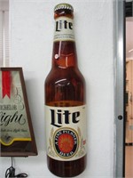 Lighted Miller Lite Bottle Sign
