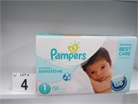 PAMPERS DIAPERS SZ 1 FULL BOX 156 COUNT