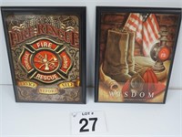 FIREFIGHTER PLAQUES 9 X 12 - BOTH NEW