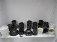 BLACK PVC PIPE FITTINGS MOSTLY 3"