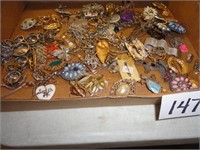 Box Jewelry-few necklaces, broach pins