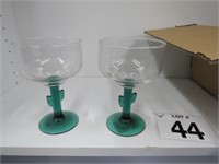 SET OF 12 CACTUS MARTINI GLASSES - NEW IN BOX