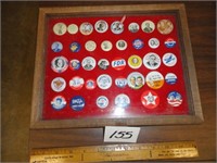 Display full of old Poltical buttons
