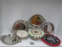 HOLIDAY LAZY SUSAN  - CAKE PLATE - SERVING TRAYS