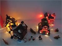 15 PC MINI OLD FASHION LIGHTED VILLAGE W/ BOX