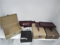 3 CASH BOXES - 1 KEY BOX - 4 BANK BAGS