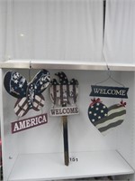 2 WELCOME SIGNS - 1 AMERICA SIGN