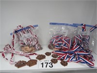 BRONZE CHEERLEADING MEDALS - 27 LARGE & 38 SMALL