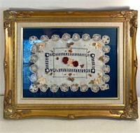 Framed Doily and Dried Flowers