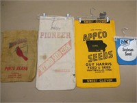 Lot (4) Feed, Seed & Bean Sacks - Iowa APPCO