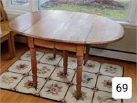 Primitive Oak 5-Leg Drop Leaf Kitchen Table