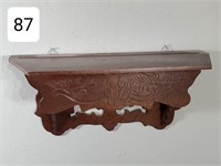 Victorian Walnut Carved Clock Shelf