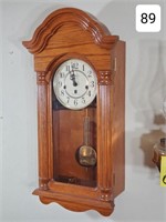 Howard Miller Oak Pillared Wall Clock