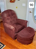 Burgundy Over-Stuffed Arm Chair