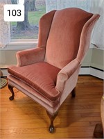 Rose Plush Wingback Chair