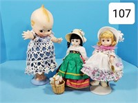 Lot of (3) Dolls
