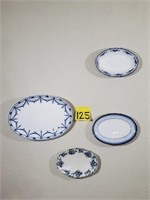 Lot of (4) Small Flow Blue Platters