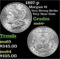 1897-p Morgan Dollar $1 Grades Choice+ Unc