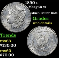 1890-s Morgan Dollar $1 Grades Unc Details