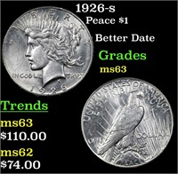 1926-s Peace Dollar $1 Grades Select Unc