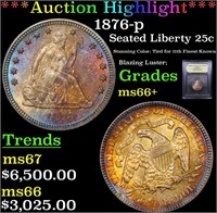 ***Auction Highlight*** 1876-p Seated Liberty Quar