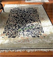 Antique room size silk carpet with complete