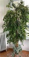 Large 6 foot tall faux tree in a basket with