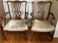 2 Virginia Craftsman Chippendale dining chairs.