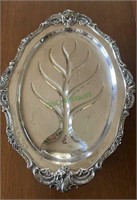 Wallace baroque pattern silver plate meat tray