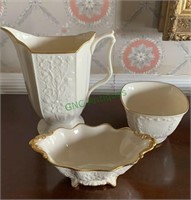 3 Pieces of Lenox China - tall water pitcher and