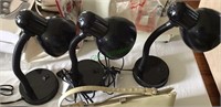 Table lamps - lot of three black table lamps