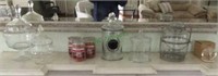 Mixed lot of candles and glassware,