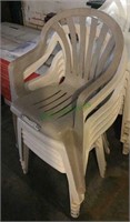 Stackable plastic chairs. Lot of six, five