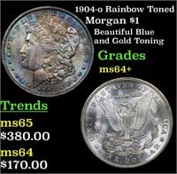 1904-o Rainbow Toned Morgan Dollar $1 Grades Choic