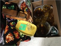 Set of amber glass ware