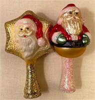 Pair of Vintage Glass Tree Toppers