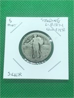 Standing Liberty US Silver Quarter S Mint No Date