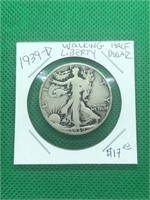1939-D Walking Silver Half Dollar