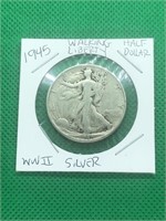 1945-P Walking Silver Half Dollar WWII