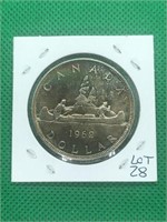 1962 Canada CANOE Silver Dollar Beautiful Toning