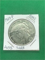 1923-D Peace Silver Dollar AU58 High Grade