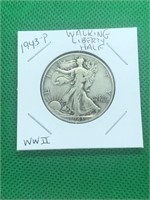 1943-P Walking Liberty Silver Half Dollar WWII